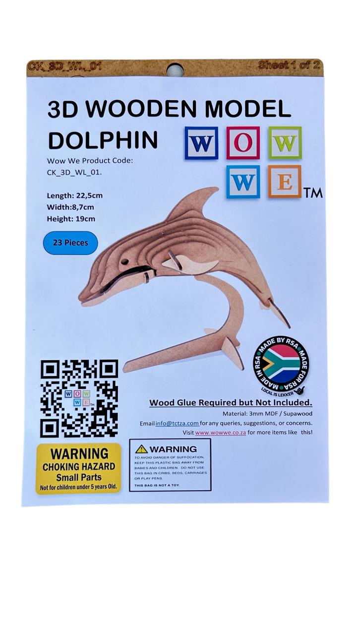 Dolphin 3D Wooden Model (WL_01)