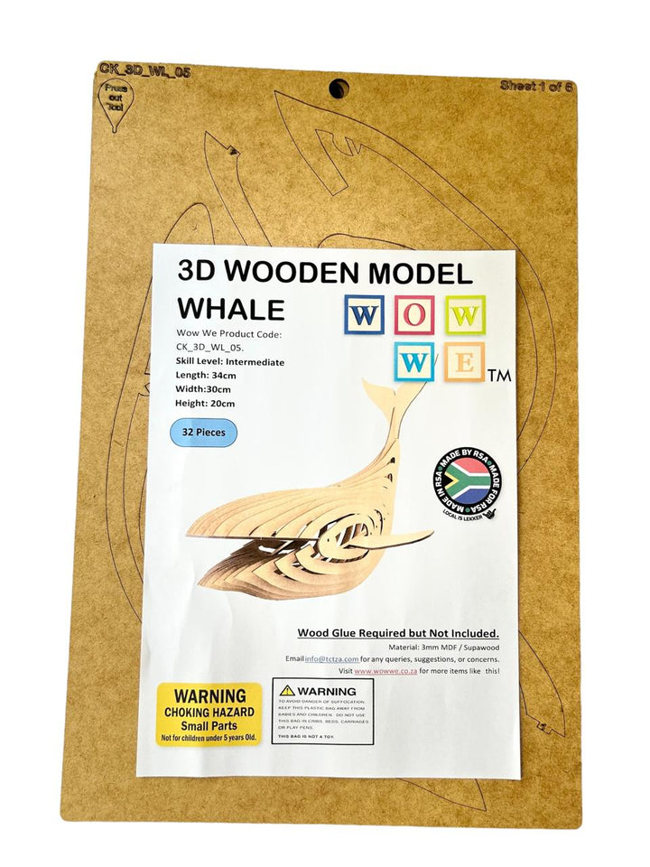 Whale 3D Wooden Model (WL_05)