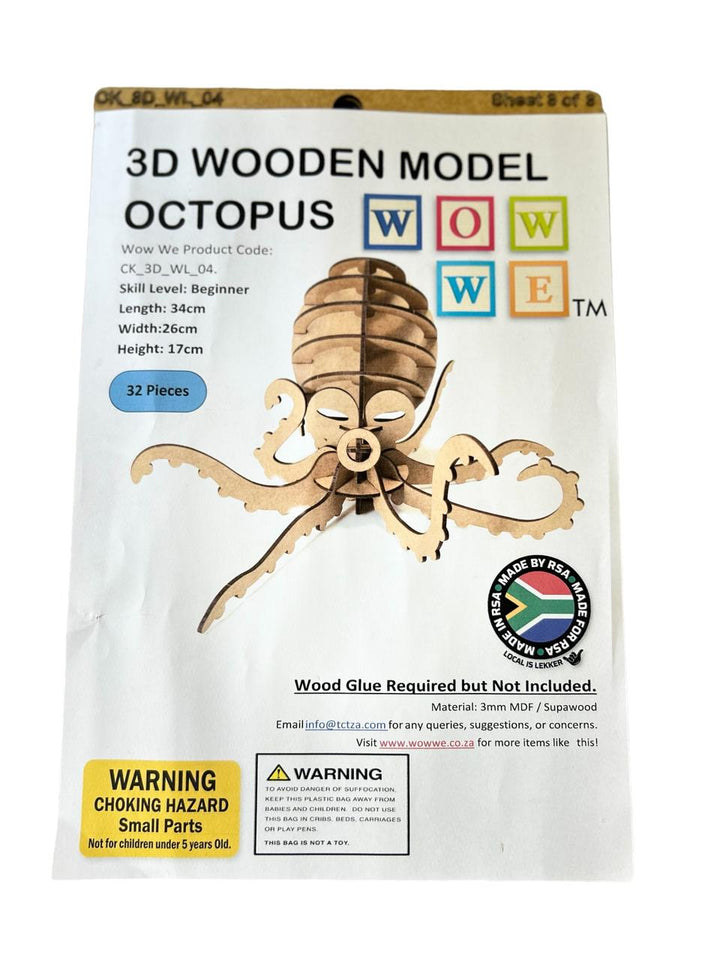 Octopus 3D Wooden Model (WL_04)