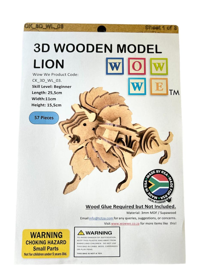 Lion 3D Wooden Model (WL_03)