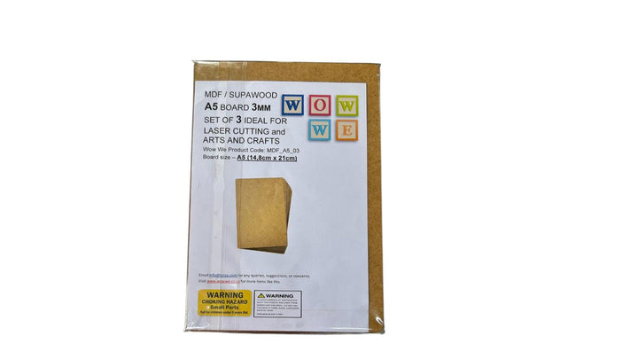 MDF / Supawood | A5 Boards 3mm (14.8cm x 21cm) | Set of 3 (SP_10_A5_03)